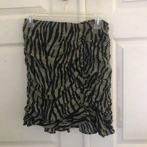 Zara Green Zebra Mini Skirt